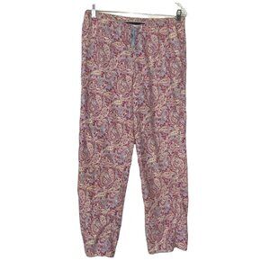 BODEN Women Paisley Print Pajama Bottoms Sz S Pink Loungewear Sleep 58-8